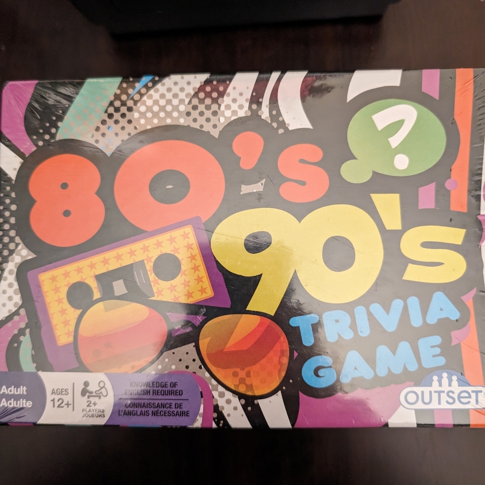NIB. 80's 90's Trivia Game Retro Party Game is a blast from the past